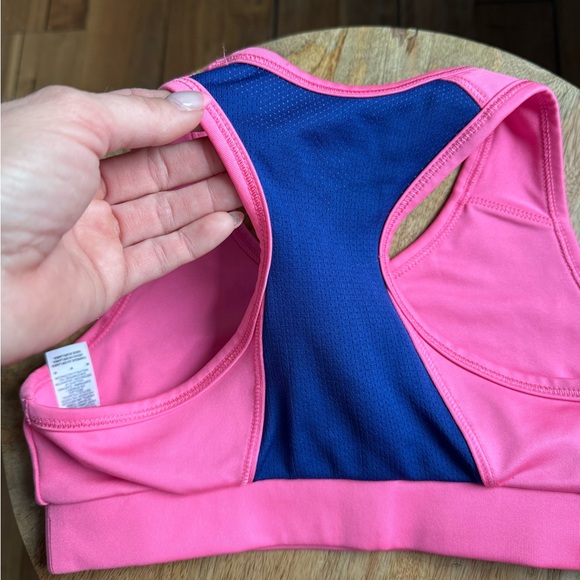 Nike Dri Fit Pink & Blue Color Block Sports Bra girls sz: Med - Picture 7 of 7